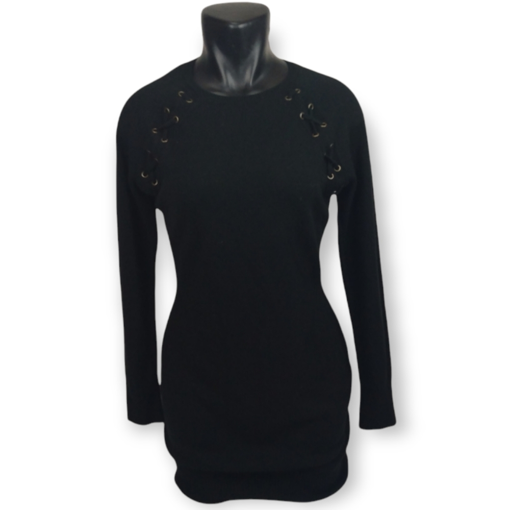 Black By & by brand Size Large long sleeve Crew Neck party sweater/dress.